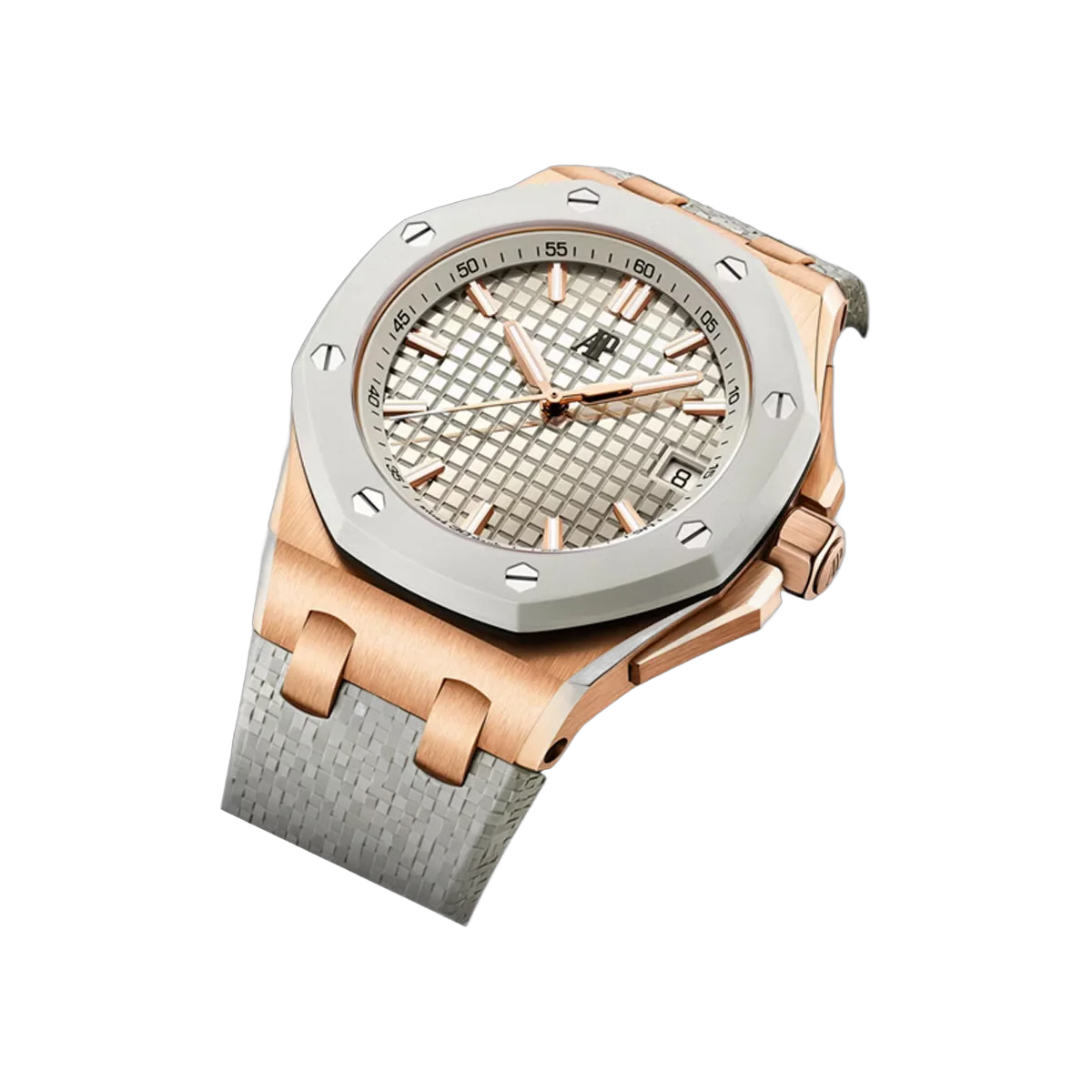 Audemars Piguet Royal Oak Offshore 77605OK.OO.A101CA.01 Pink Gold 37mm The Ivory-hued Grande Tapisserie Dial Ladies Watch – additional product photo 2