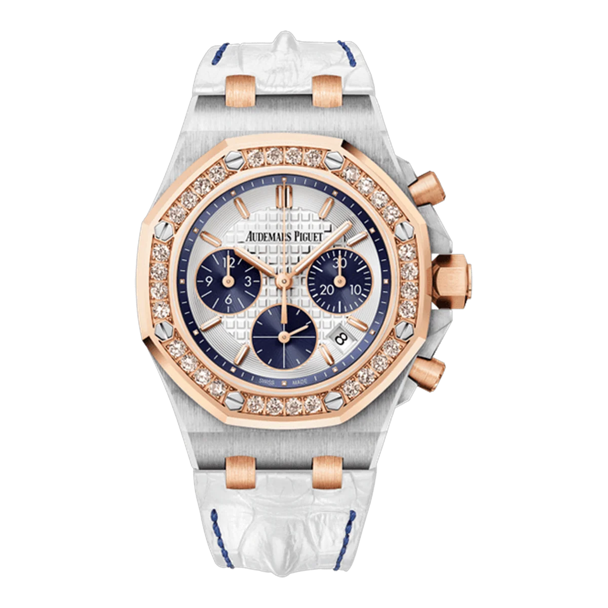 Audemars Piguet Royal Oak Offshore Chronograph 26234Sr.Zz.D202Cr.01 Gem-Set Bezel 37Mm Stainless Steel Ladies Watch
