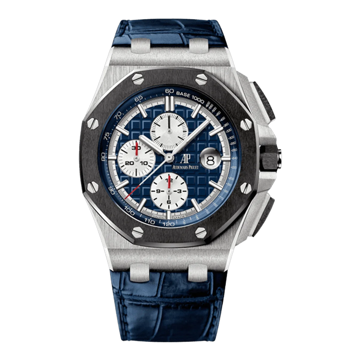 Audemars Piguet Royal Oak Offshore Chronograph 26401Po.Oo.A018Cr.01 Blue Mega Tapisserie 44Mm Blue Leather Strap Men's Watch