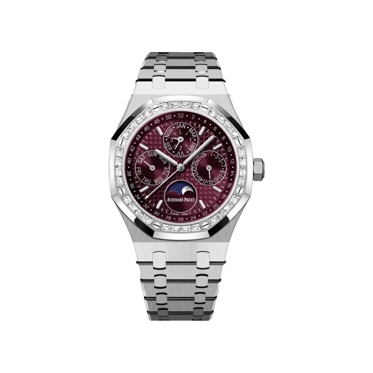 Audemars Piguet Royal Oak Perpetual Calendar 26598BC.ZZ.1220BC.01 'Special Edition' White Gold 41mm Burgundy Purple Dial Mens Watch