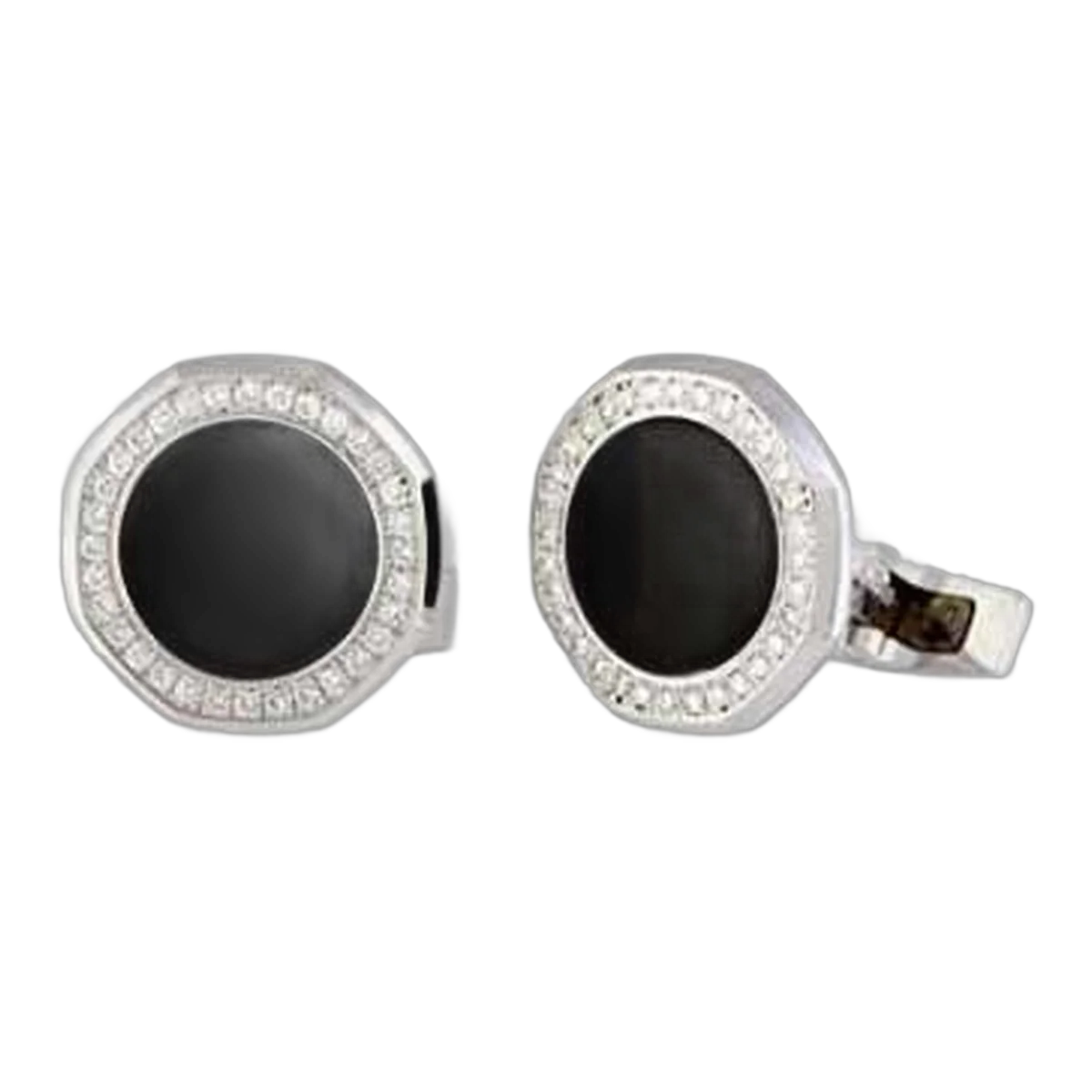 Audemars Piguet White Gold Cufflinks With Diamonds And Black Onyx