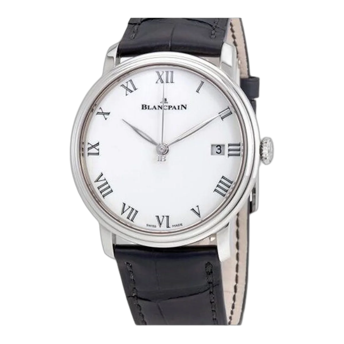 Blancpain Villeret 8 Days White Enamel Dial 18Kt White Gold Men's Watch