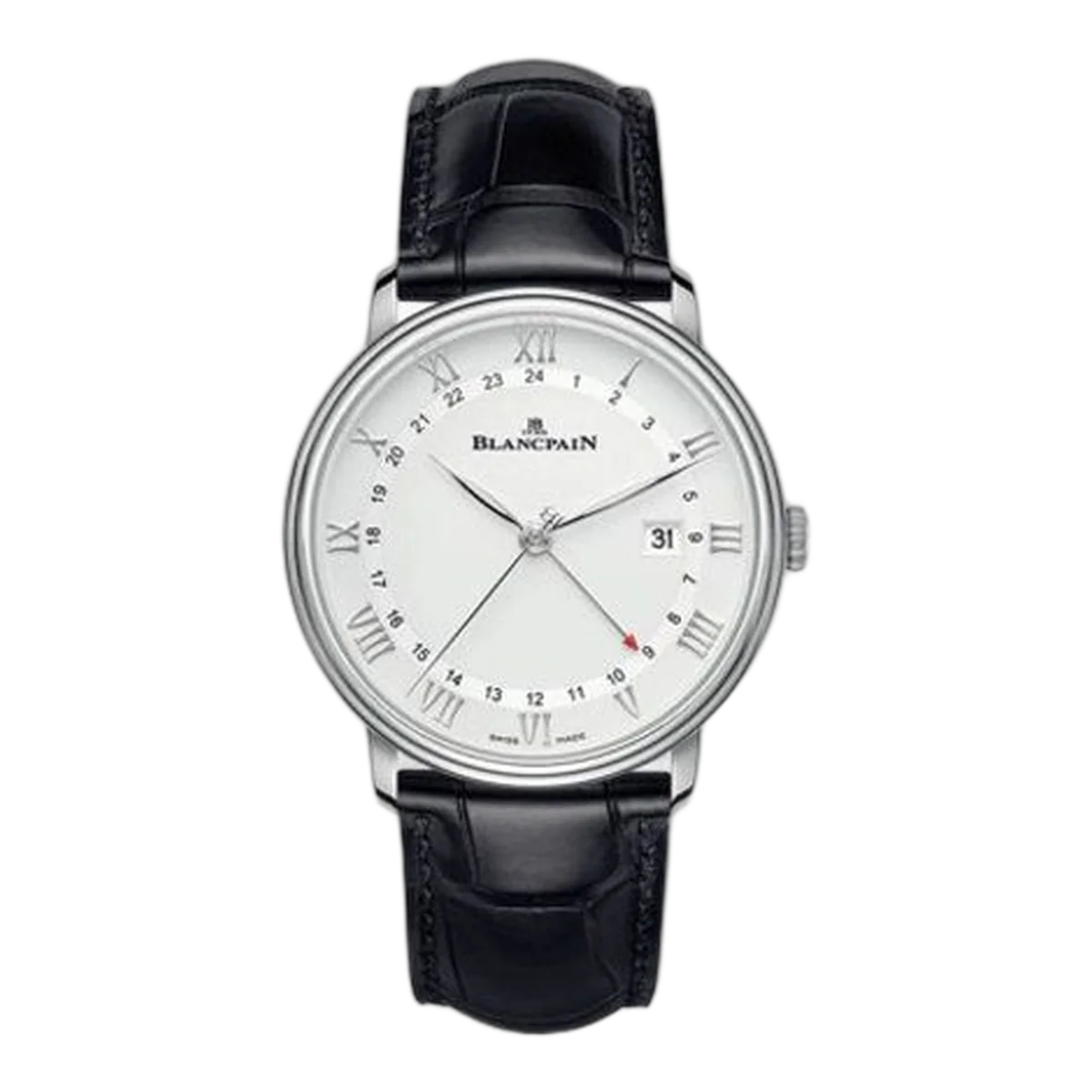 Blancpain Villeret Gmt Date Stainless Steel/White Ref. 6662-1127-55B