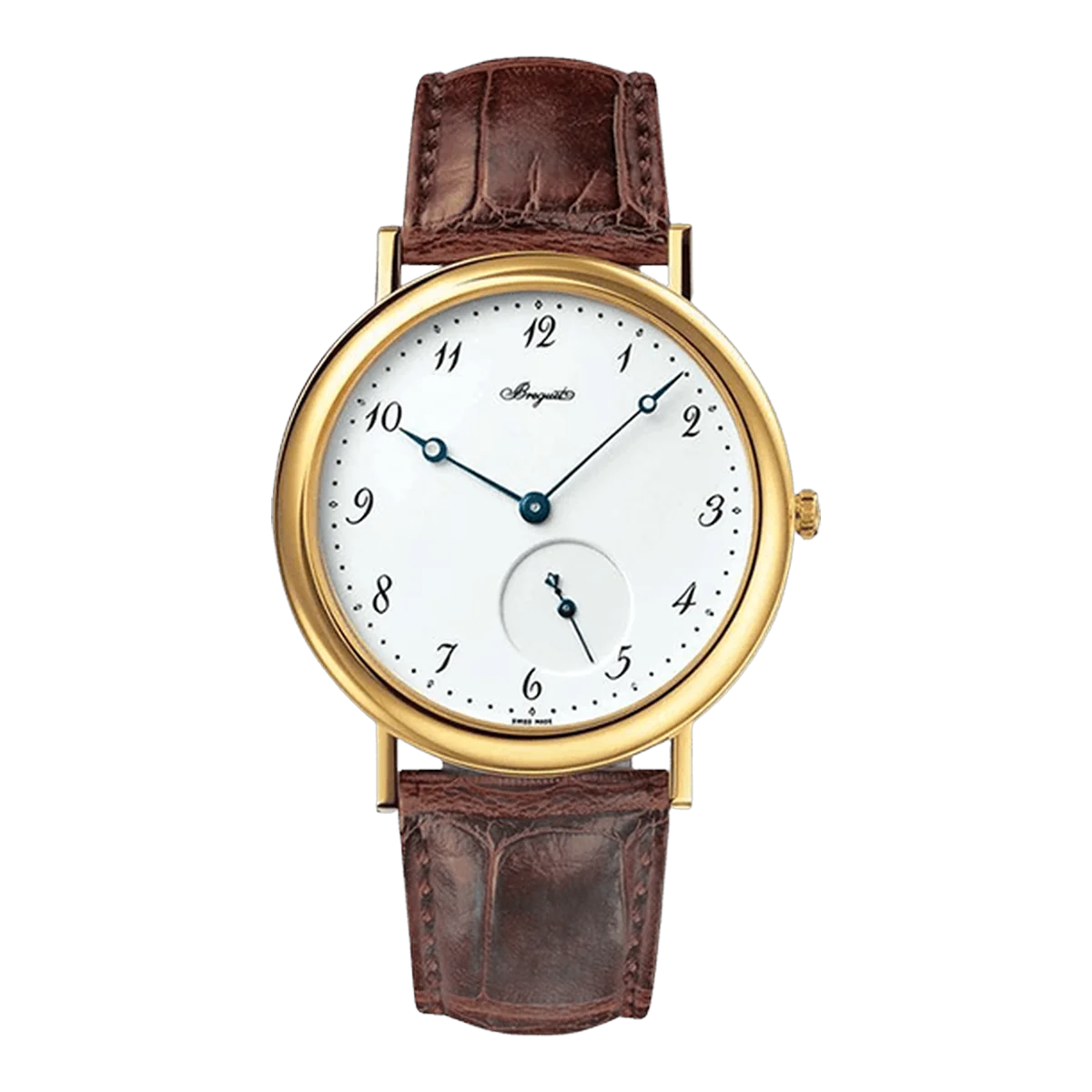 Breguet Classique 5140Ba/29/9W6 White Breguet Style Arabic Dial 40Mm 18Kt Yellow Gold Chestnut Brown Straps Men's Watch