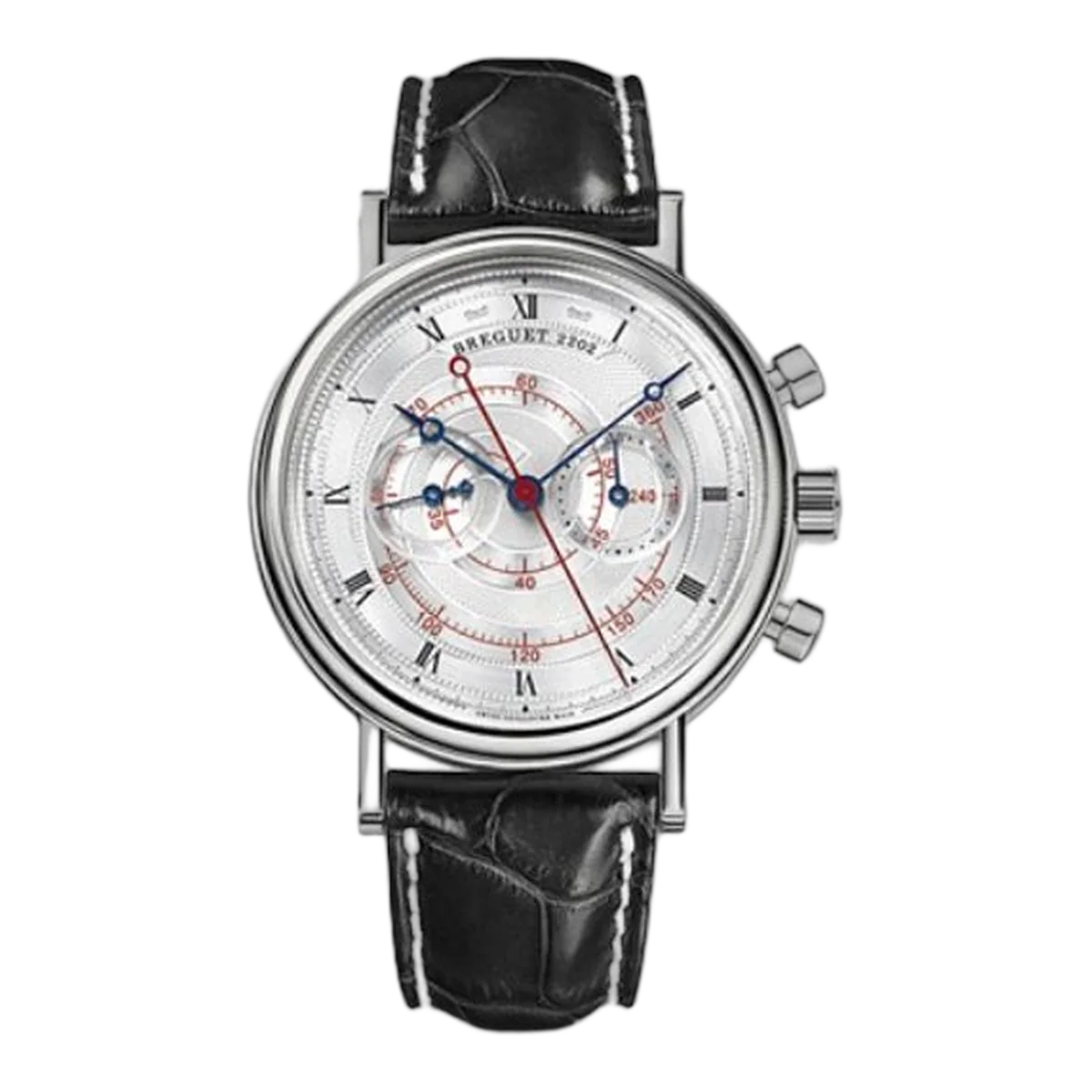 Breguet Classique 5247Bb/12/9V6 Silver Roman Dial Chronograph 39Mm 18K White Gold Men's Watch