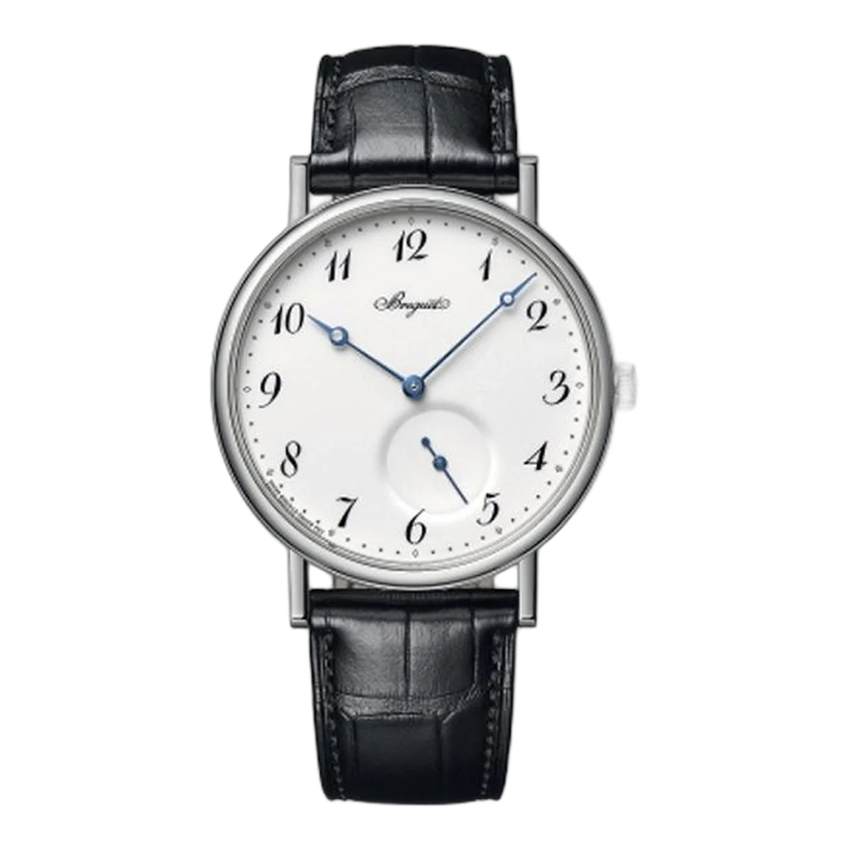 Breguet Classique 7147Bb299Wu Enamel Automatic 40Mm 18K White Gold Black Leather Straps Men's Watch