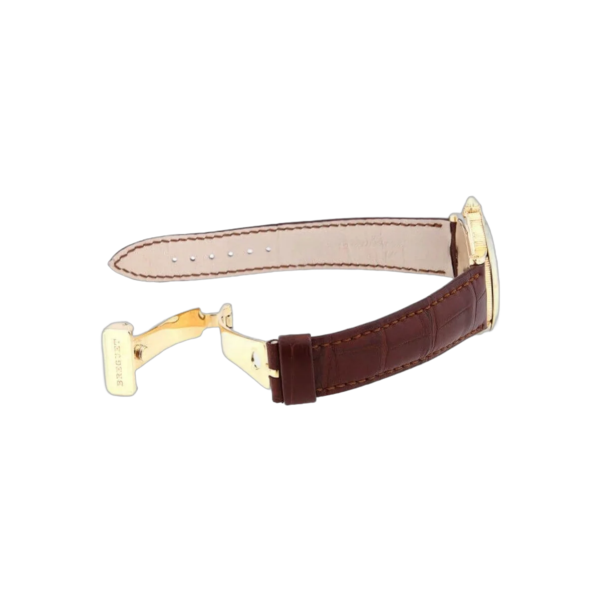 Breguet Marine 3400BA/12/996 Silver Roman Dial Automatic 35.5Mm 18K Yellow Gold Brown Leather Straps Unisex Watch – additional product photo 2
