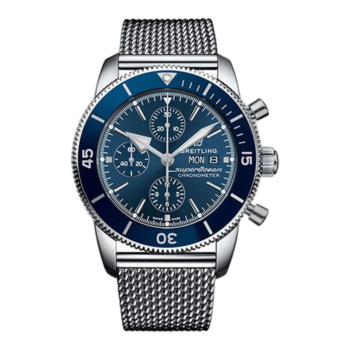 Breilting Superocean Heritage A13313161C1A1 Blue Dial Chronograph 44Mm Stainless Steel Men's Watch