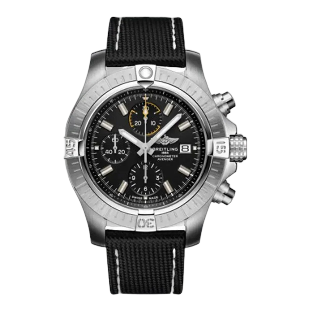 Breitling Avenger Chronograph A13317101B1X2 Black Dial 45Mm Stainless Steel Black Leather Straps Men's Watch