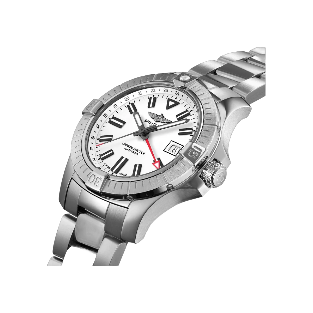 Breitling Avenger GMT A32397101A1A1 Stainless Steel 43mm White Dial Men's Watch – additional product photo 2