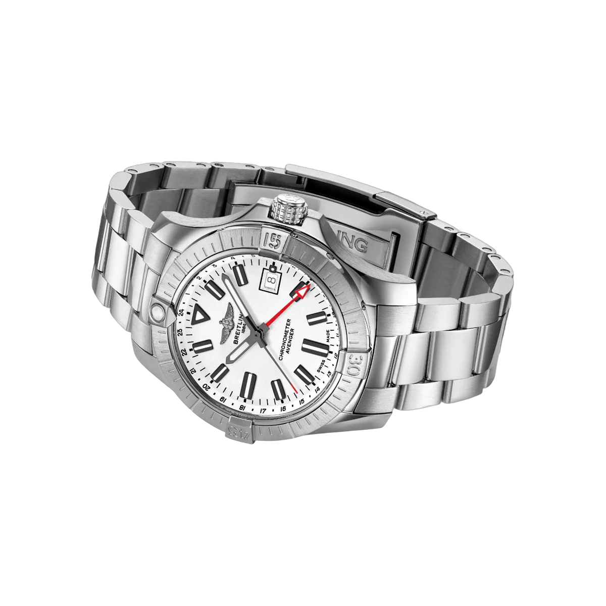 Breitling Avenger GMT A32397101A1A1 Stainless Steel 43mm White Dial Men's Watch – additional product photo 3