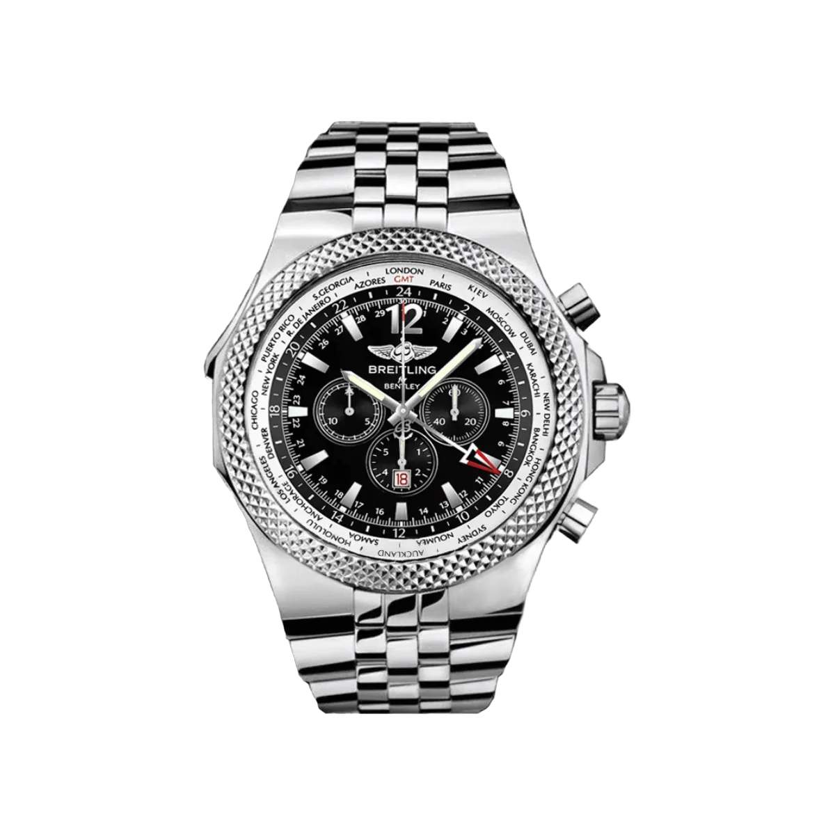 Breitling Bentley GMT Chronograph A47362 Automatic 49mm Black Dial Men's Watch