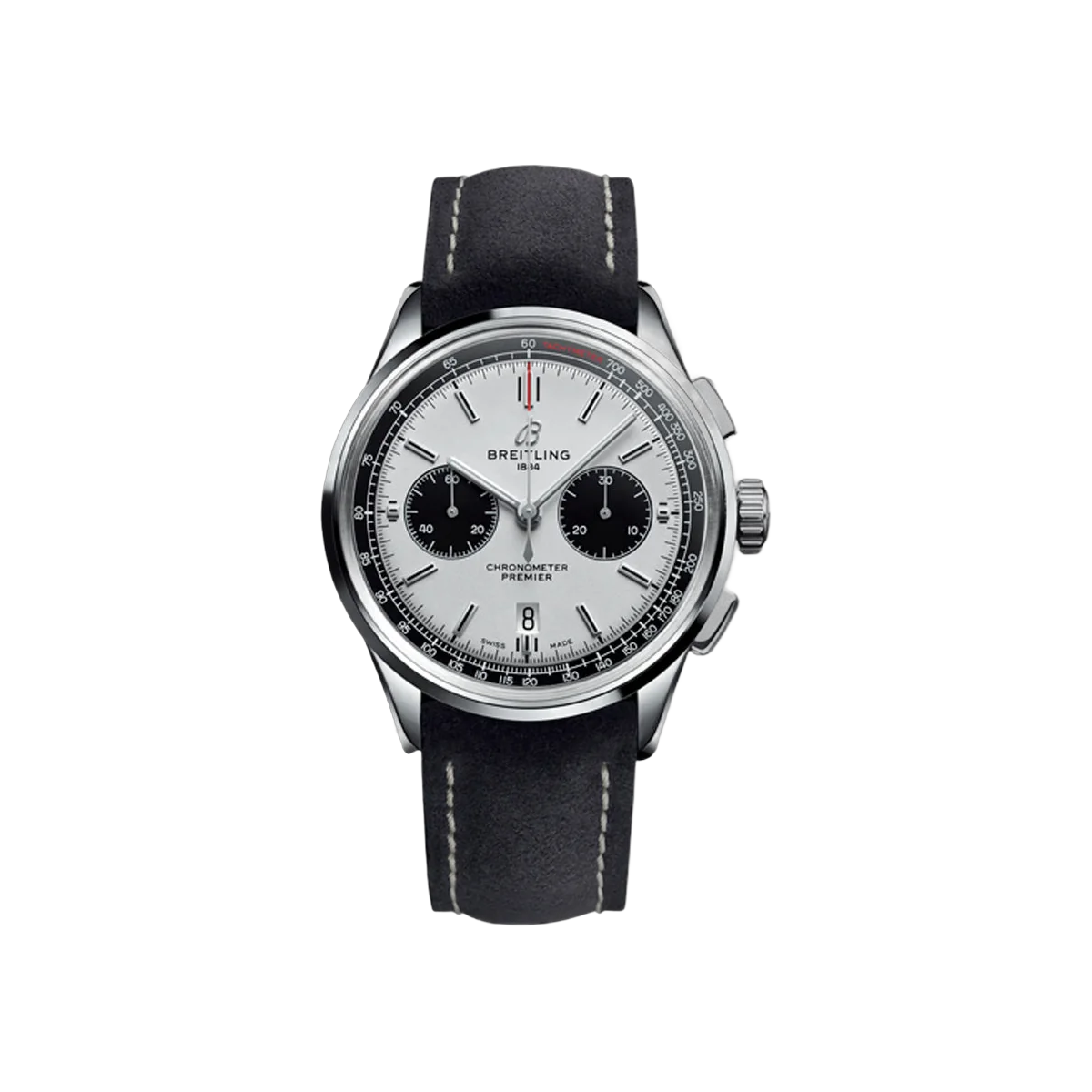 Breitling Premier B01 AB0118221G1X2 Stainless Steel 42mm White Panda Dial Men's Watch