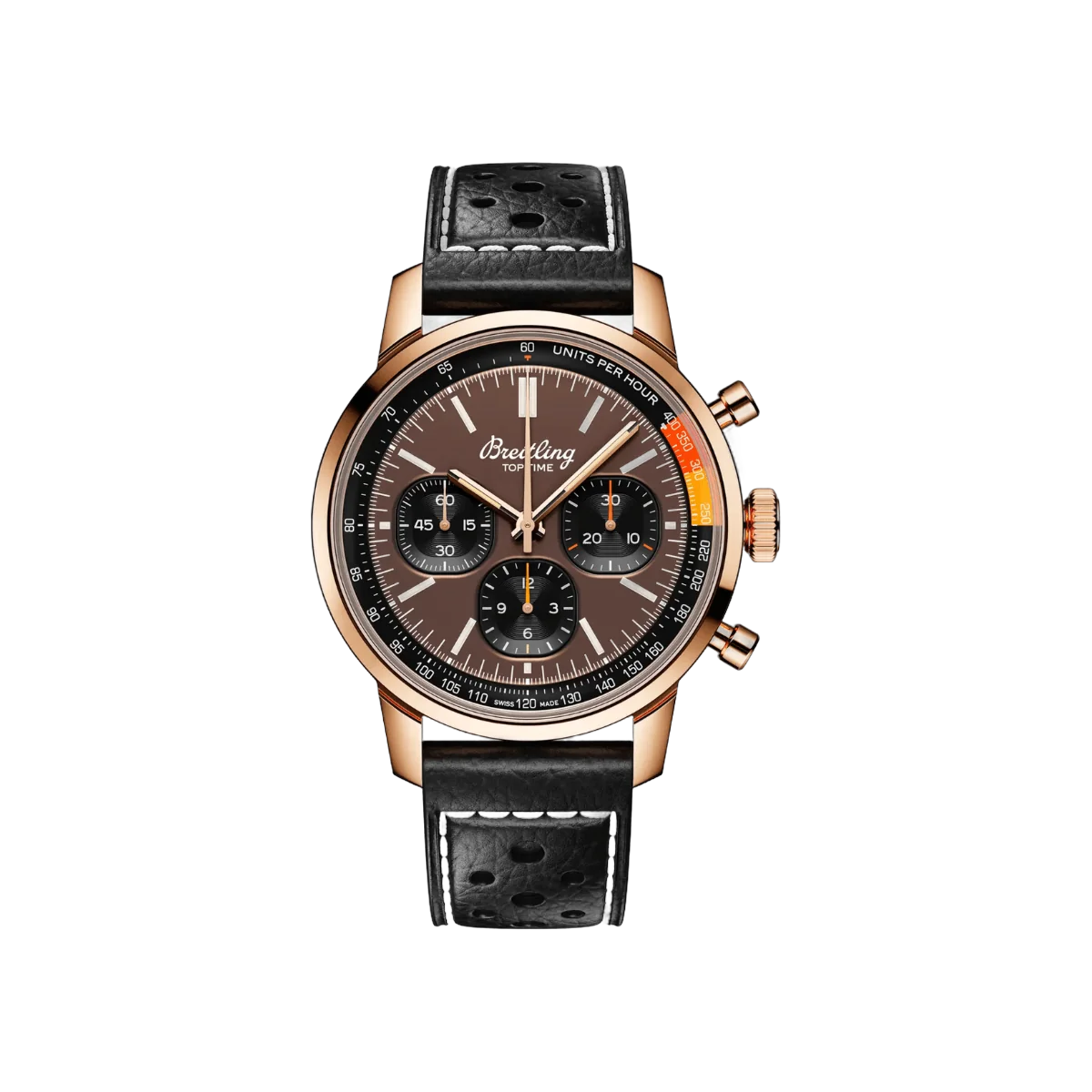 Breitling Top Time B01 RB01761A1Q1X1 18k red gold 41mm Brown Dial Mens Watch