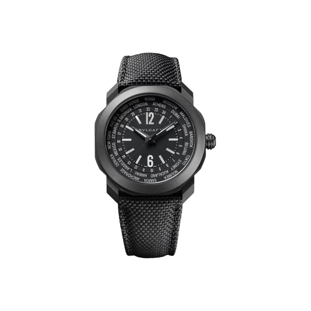 Bvlgari Octo Roma 103486 OC 41 S WT Worldtimer 41mm Black Dial Men's Watch