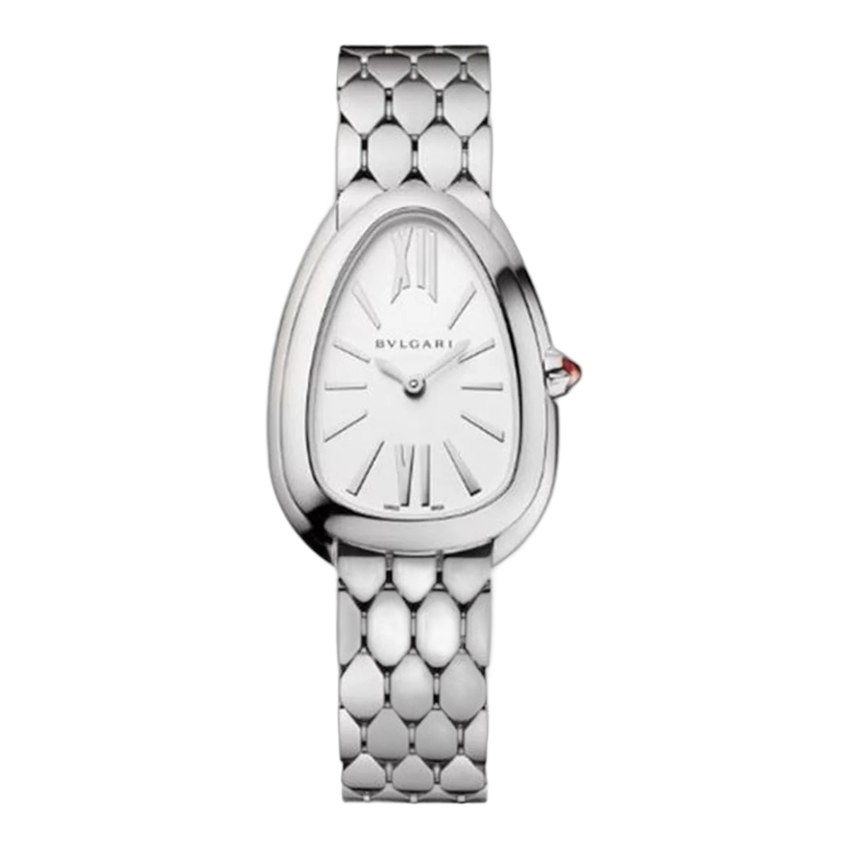 Bvlgari Serpenti 103141 White Silver Opaline Dial Seduttori 33Mm Stainless Steel Ladies Watch