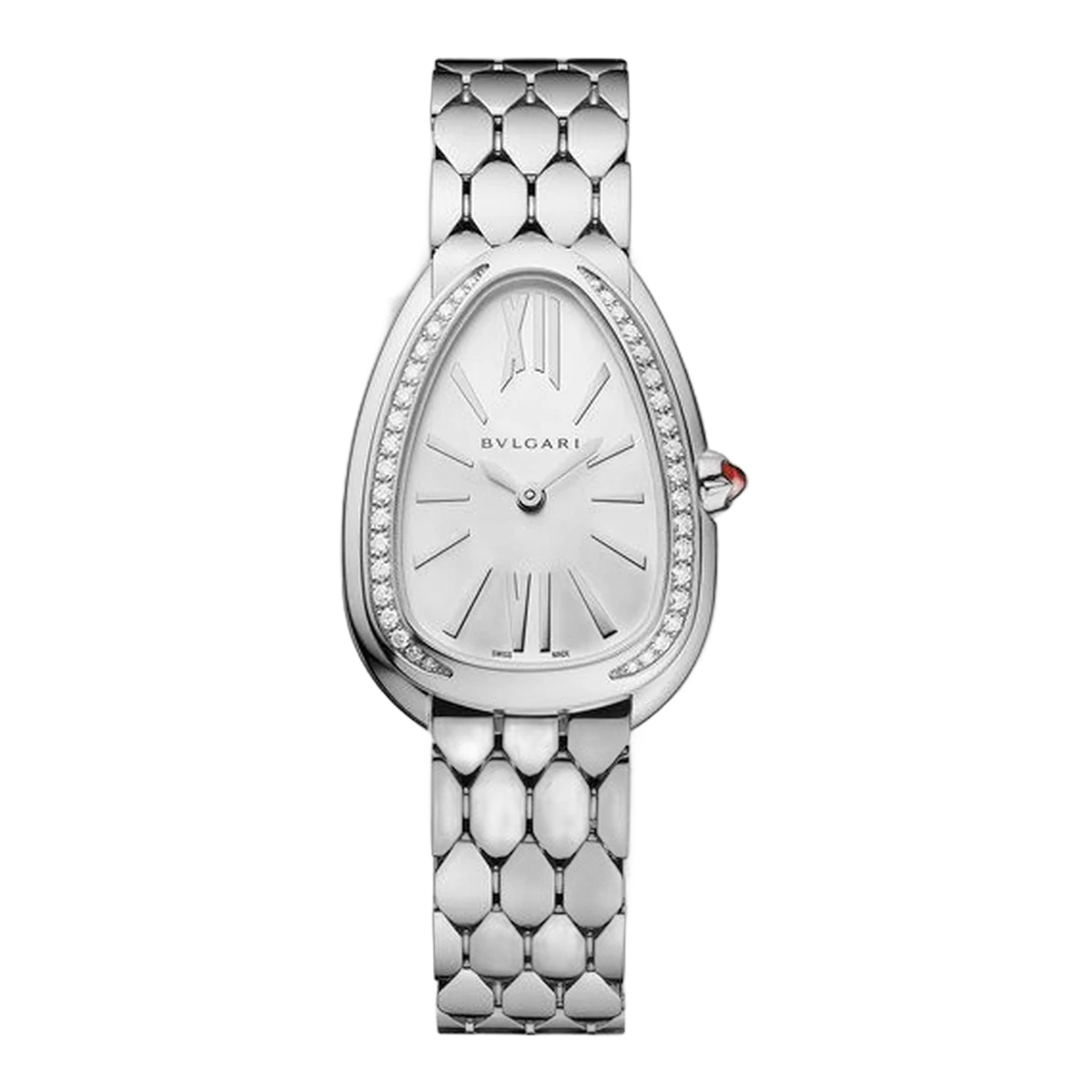 Bvlgari Serpenti Seduttori 33Mm Stainless Steel Dimaond Bezel Women's Watch