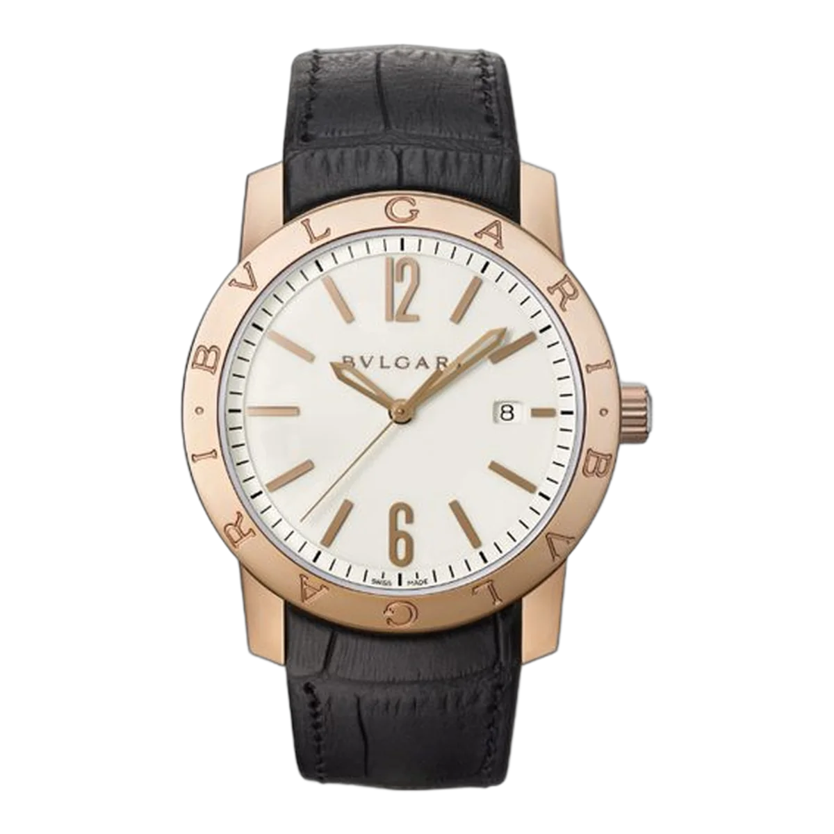 Bvlgari Solotempo 39Mm Pink Gold White Men's Watch