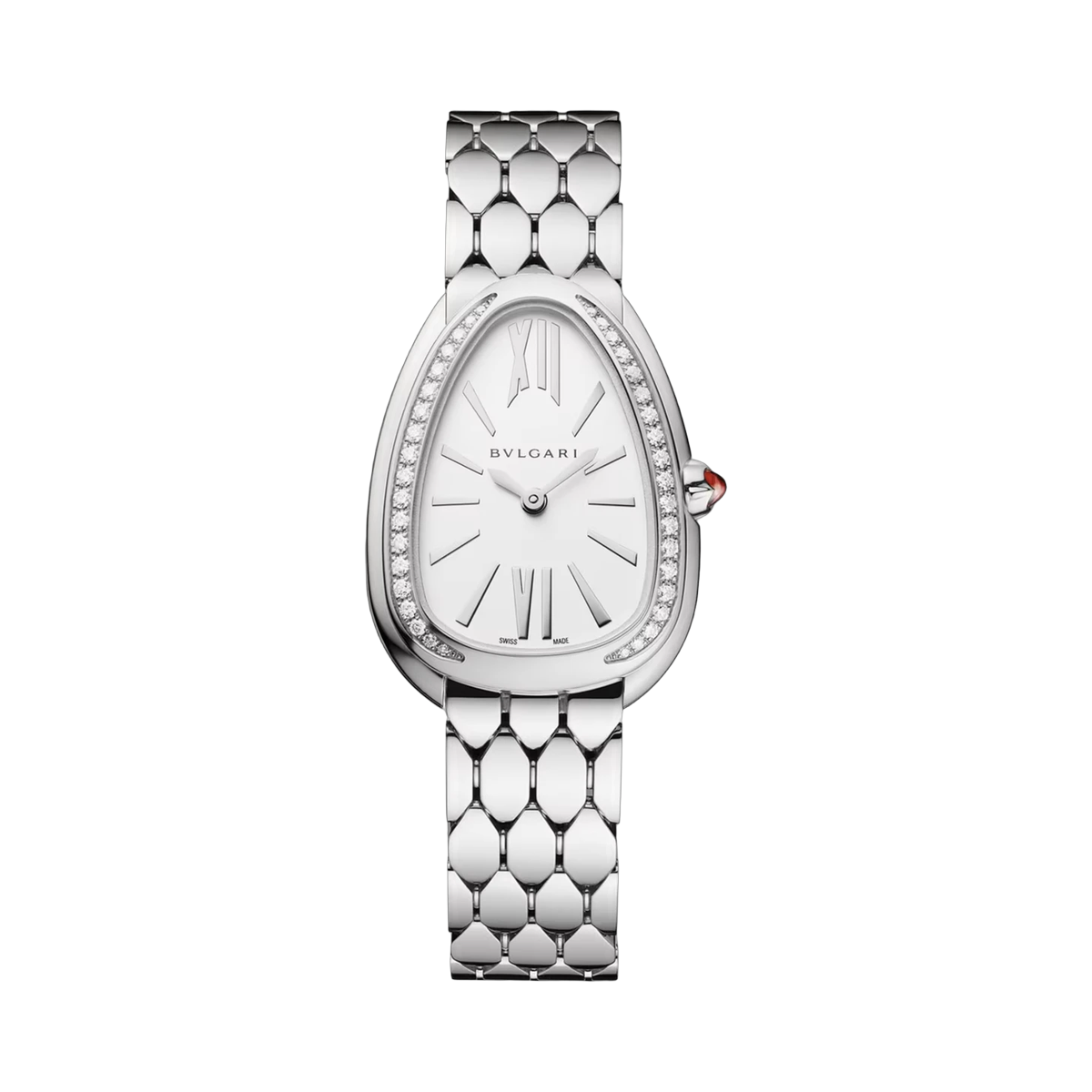 Bvlgari Serpenti Seduttori 33Mm Stainless Steel Dimaond Bezel Women's Watch 103949