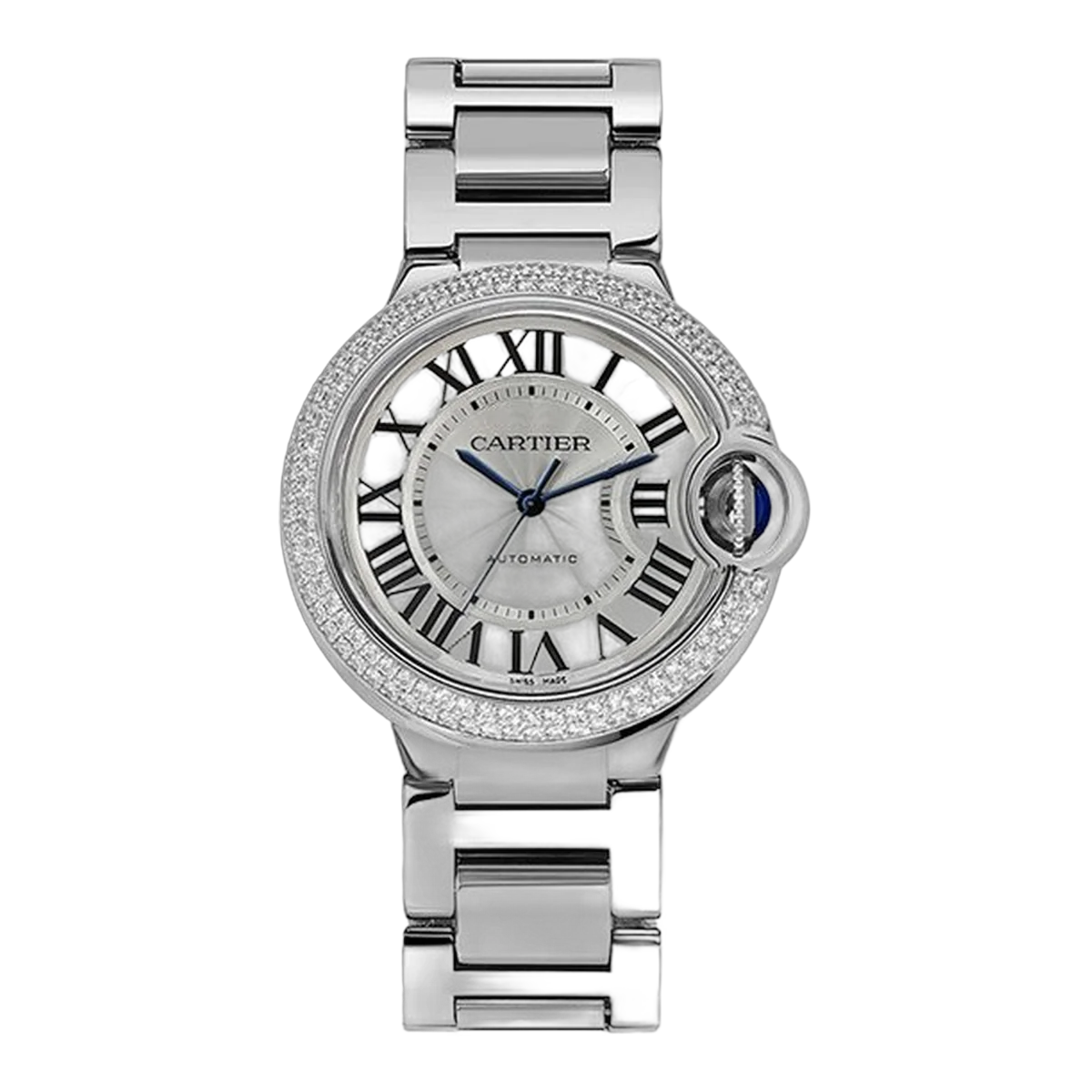 Cartier Ballon Bleu WE9006Z3 White Gold With Diamond Bezel 36Mm Ladies Watch