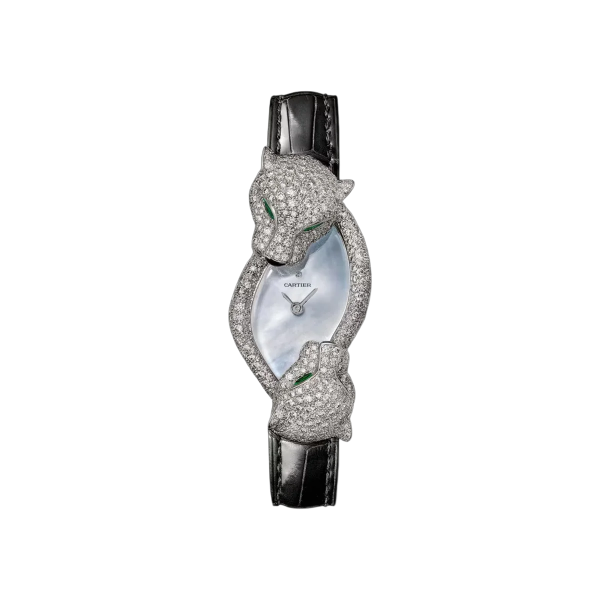 Cartier Panthère Crash HPI01477 Rhodiumized White Gold Diamonds 45mm MOP Dial Ladies Watch