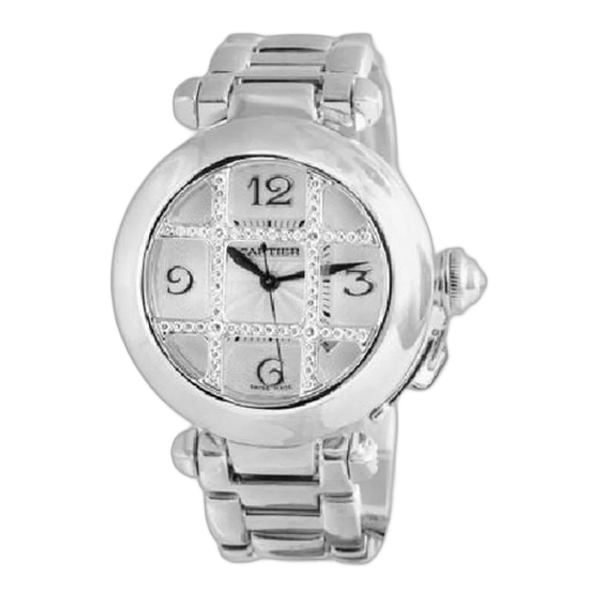 Cartier Pasha 32Mm White Gold Ladies Watch