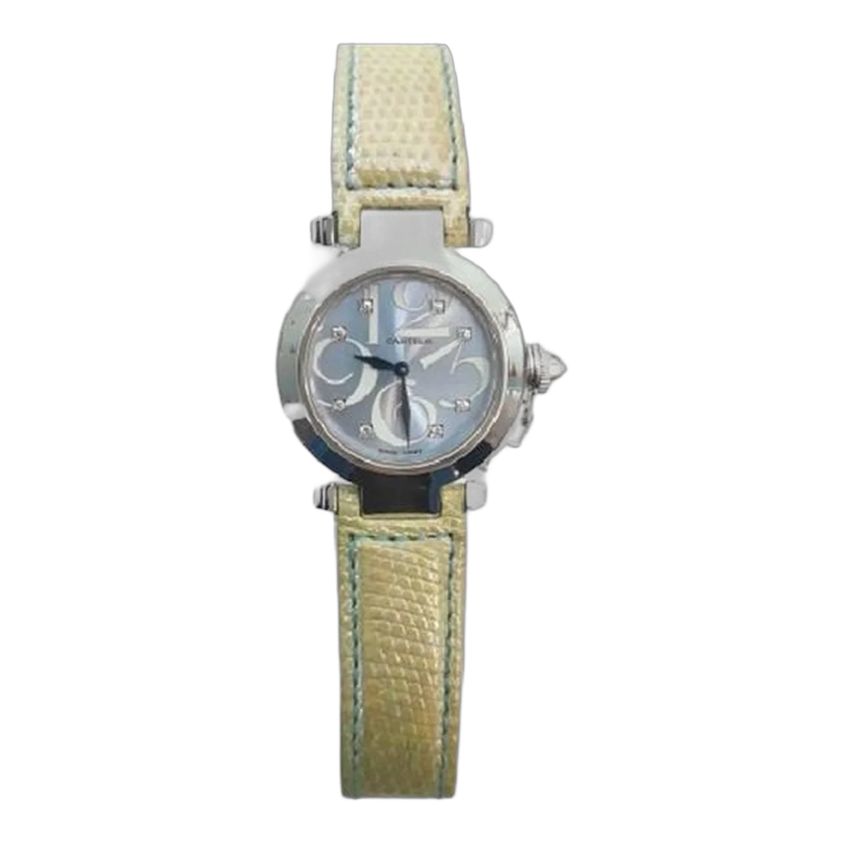 Cartier Pasha De Cartier White Gold Blue Diamond Dial Ladies Watch