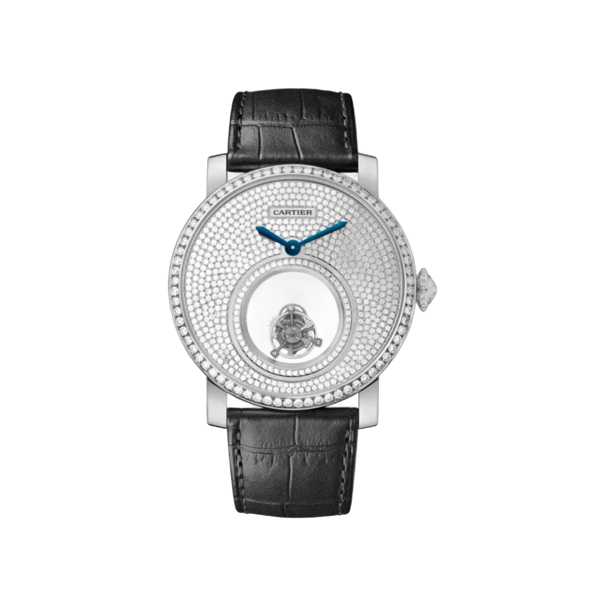 Cartier Rotonde De Cartier HPI00588 Mysterious Double Tourbillon 45mm Diamond Dial Mens Watch