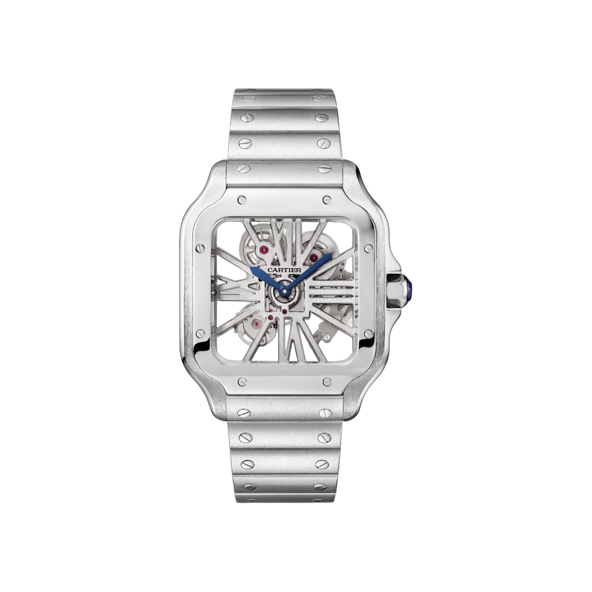 Cartier Santos De Cartier WHSA0015 Stainless Steel 39.7mm Skeleton Dial Men's Watch