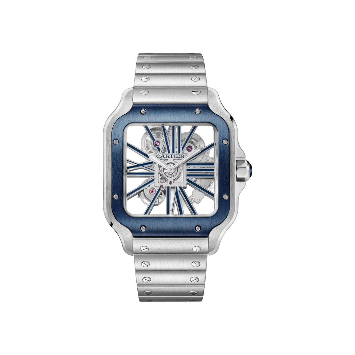 Cartier Santos De Cartier WHSA0026 Stainless Steel 40mm Skeleton Dial Men's Watch