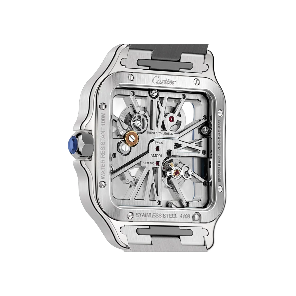 Cartier Santos De Cartier WHSA0026 Stainless Steel 40mm Skeleton Dial Men's Watch – additional product photo 2