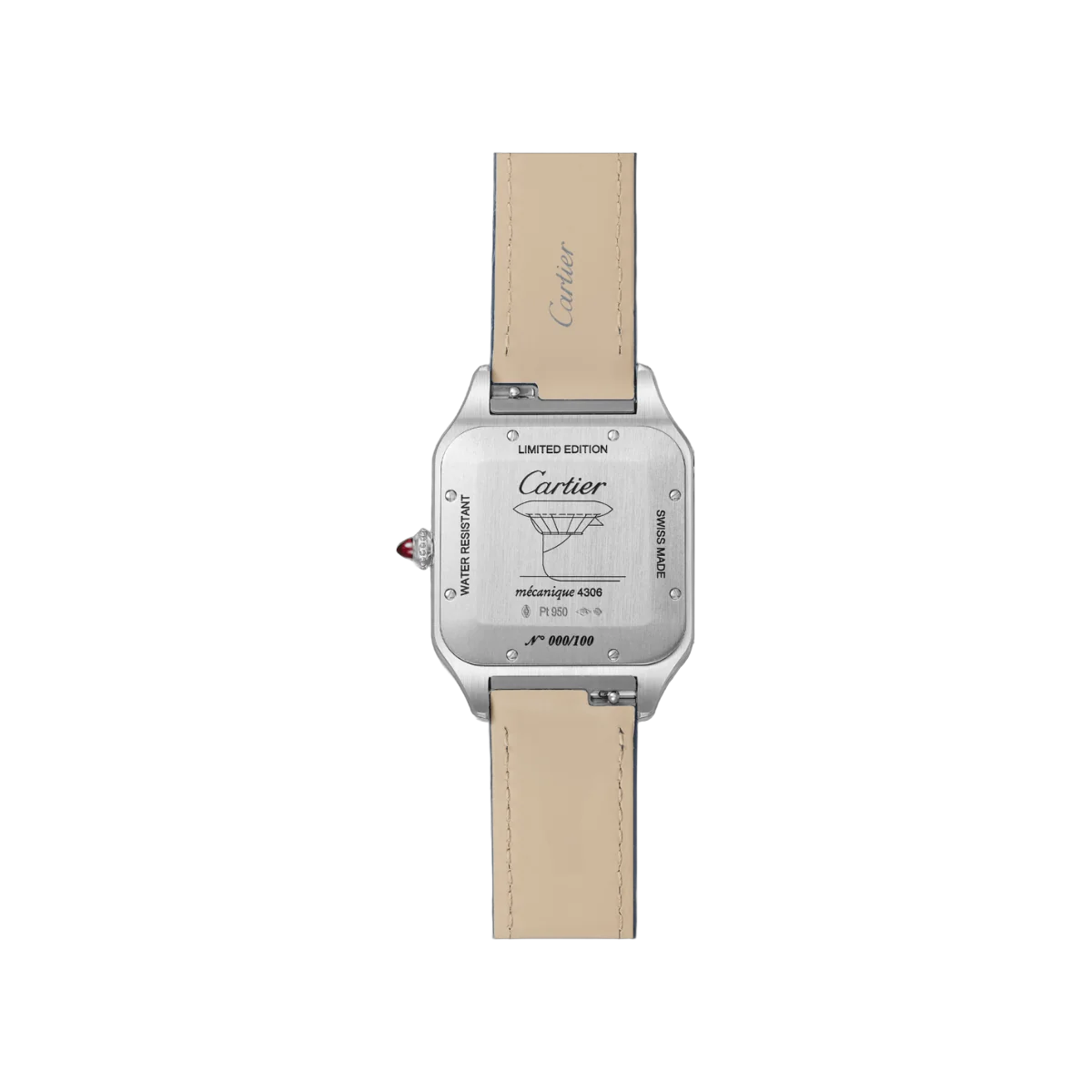 Cartier Santos Dumont CRWGSA0048 Platinum 46mm Blue Dial Mens Watch – additional product photo 2