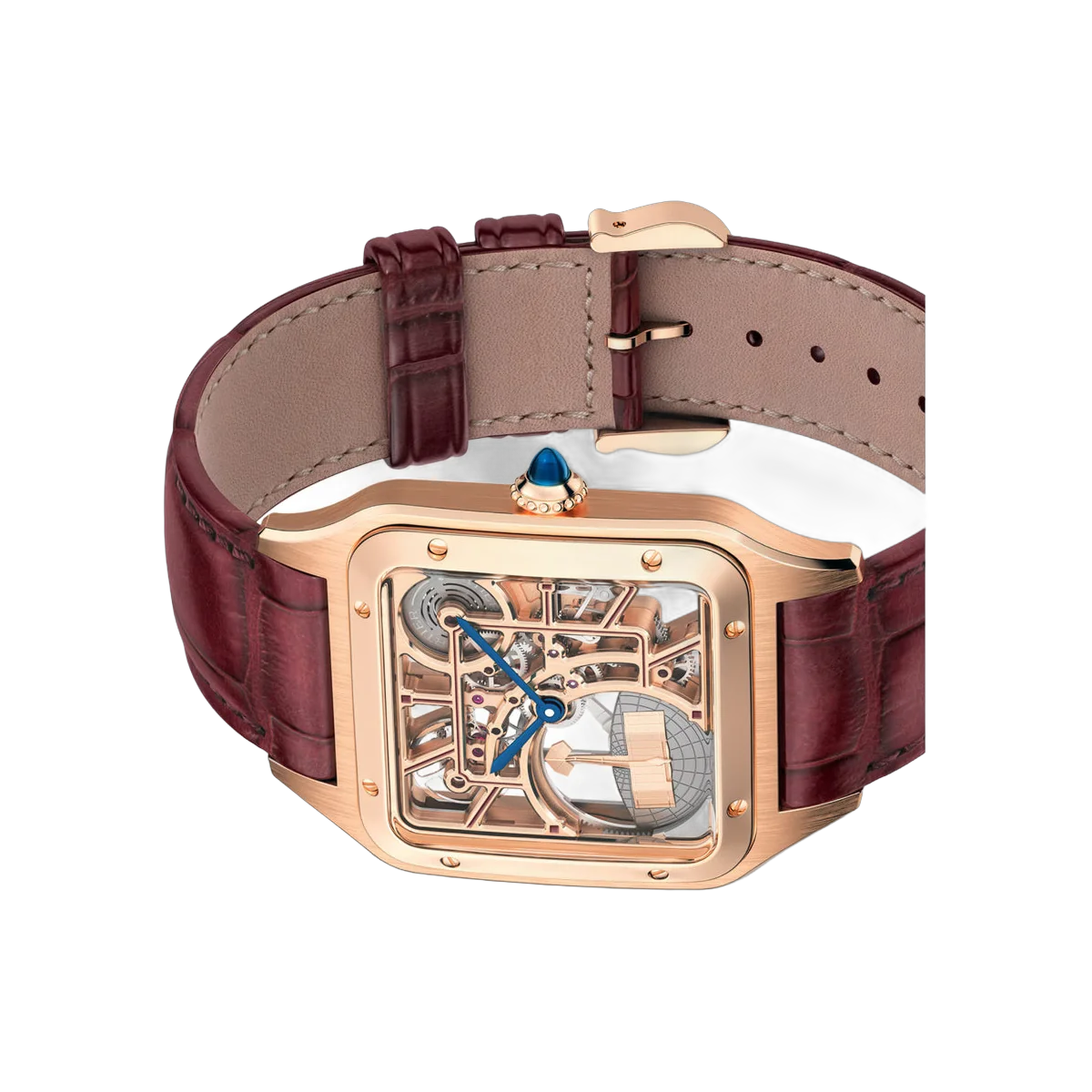 Cartier Santos Dumont WHSA0030 Rose Gold 43.5mm x 31.4mm Skeleton Dial Men's Watch – additional product photo 2