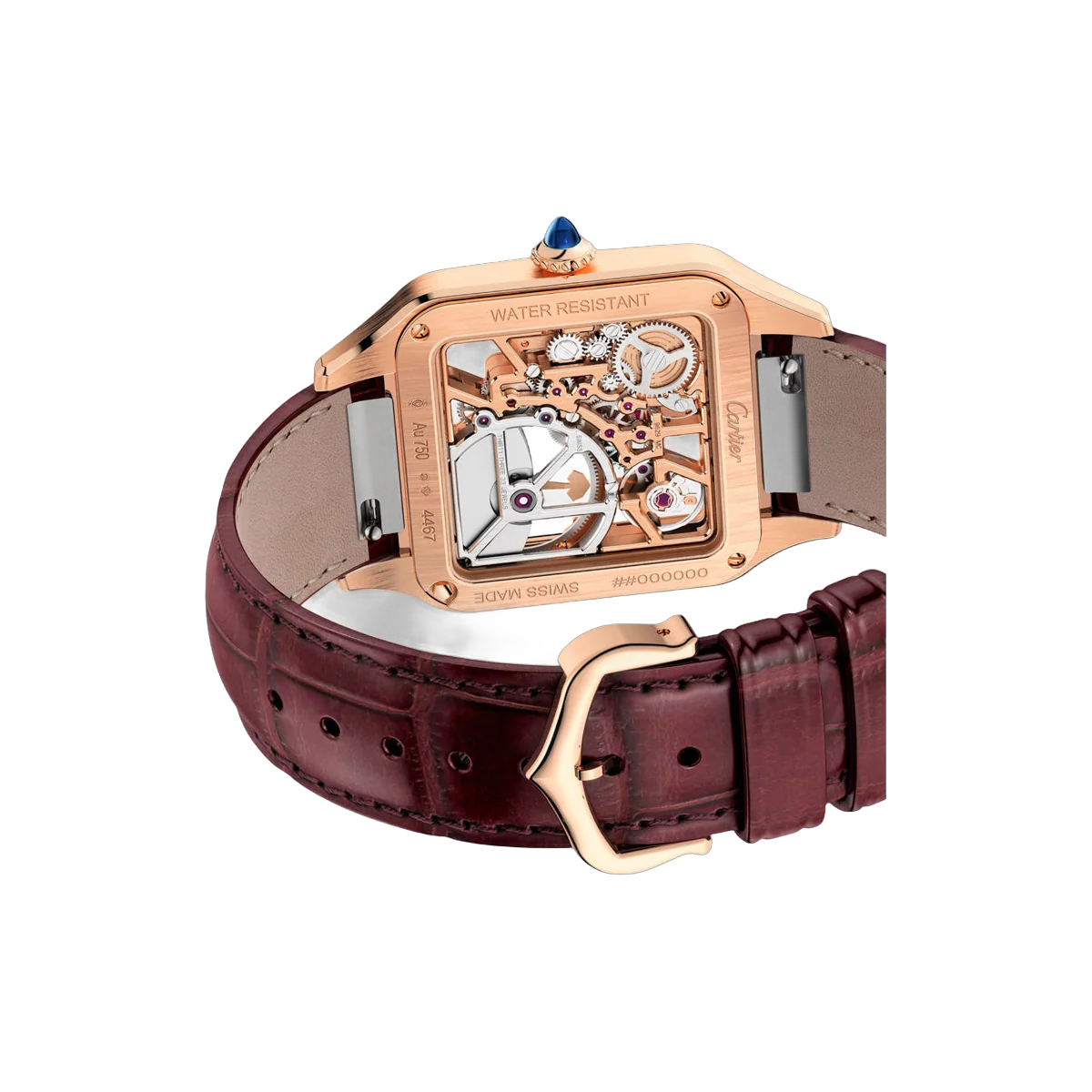 Cartier Santos Dumont WHSA0030 Rose Gold 43.5mm x 31.4mm Skeleton Dial Men's Watch – additional product photo 3