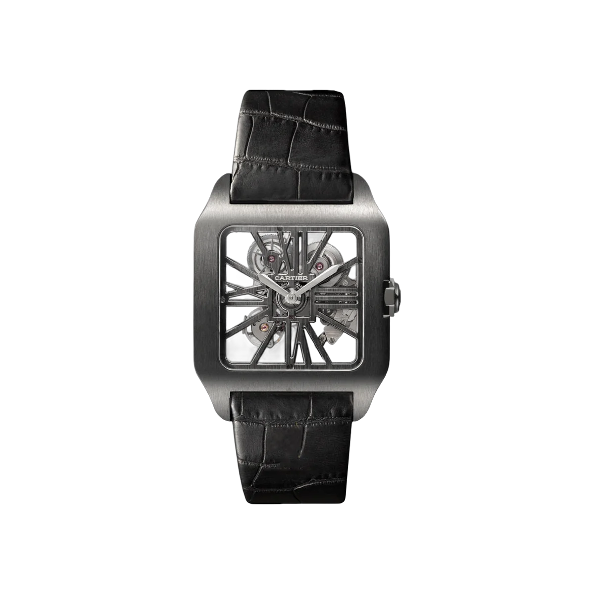 Cartier Santos Dumonte W2020052 Titanium & ADLC 39mm Skeleton Dial Men's Watch