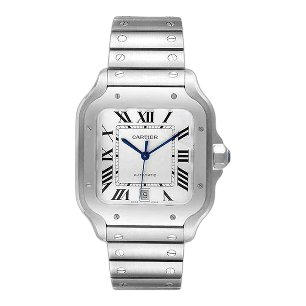 Cartier Santos Wssa0018 Silvered Opaline Dial 39.8Mm Stainless Steel Men's Watch