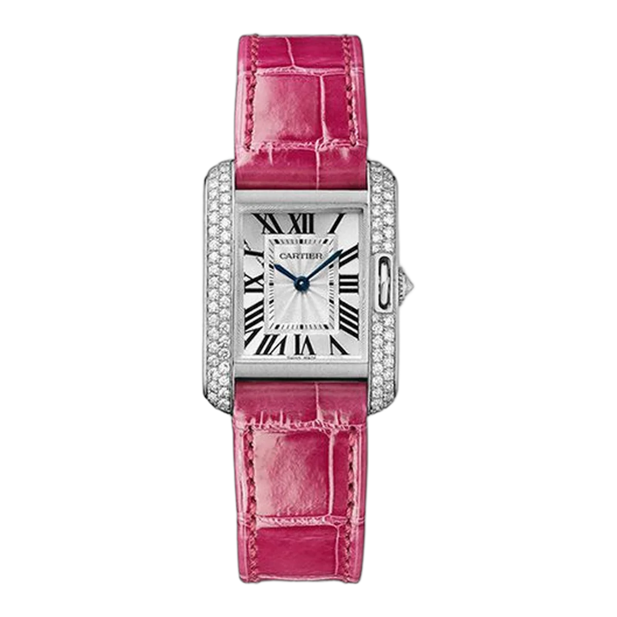 Cartier Tank Anglaise Small White Gold &amp; Diamond Ladies Watch