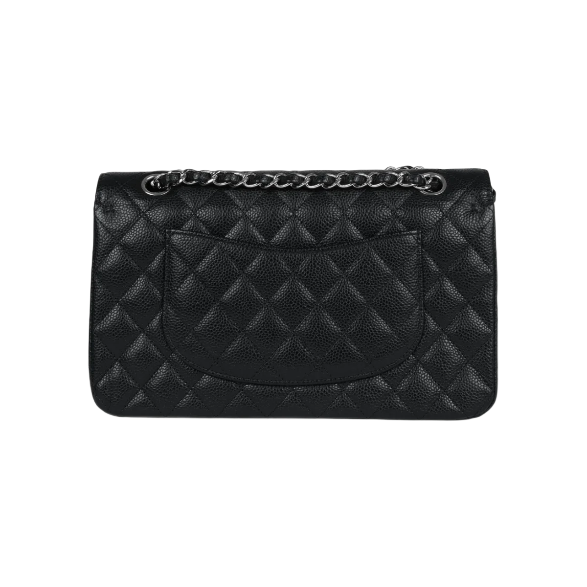 Chanel Classic Black Caviar Quilted Medium Double Flap Silver HW Handbag – additional product photo 5