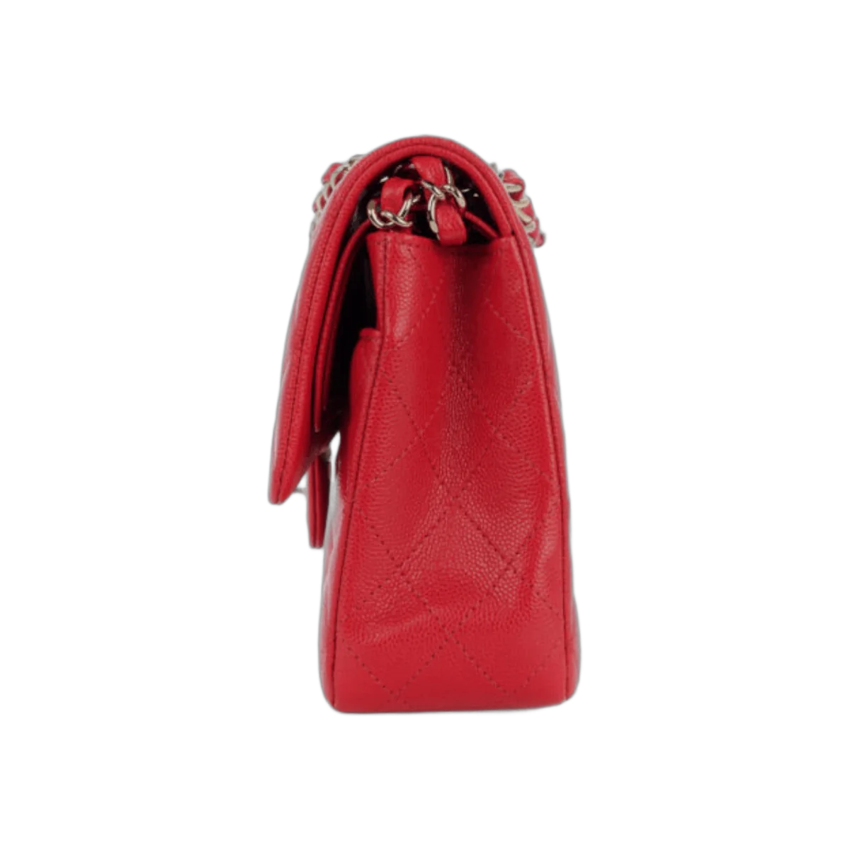Chanel Classic Red Caviar Quilted Medium Double Flap Gold HW Handbag – additional product photo 4