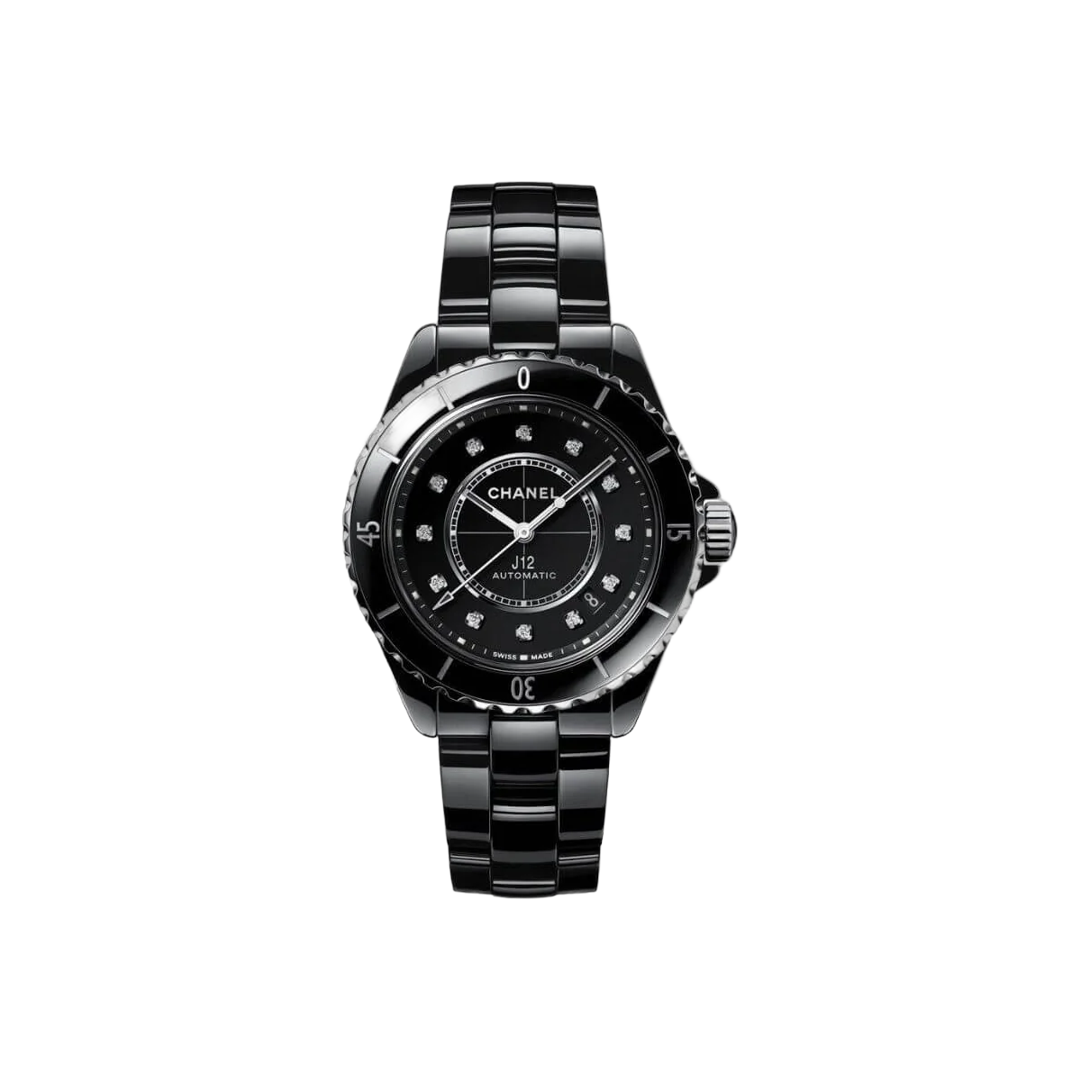 Chanel J12 H5702 Automatic Black Ceramic Diamond Dial 38mm