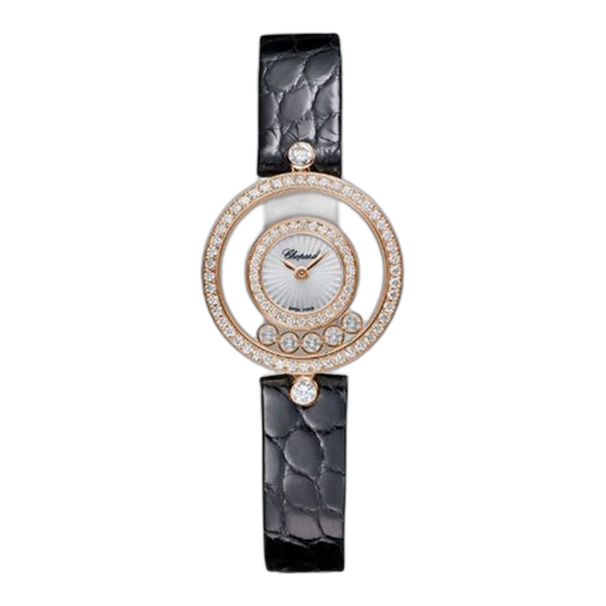 Chopard Happy Diamonds Icons 26 Mm Quartz Rose Gold Diamonds Ref. 203957-5214