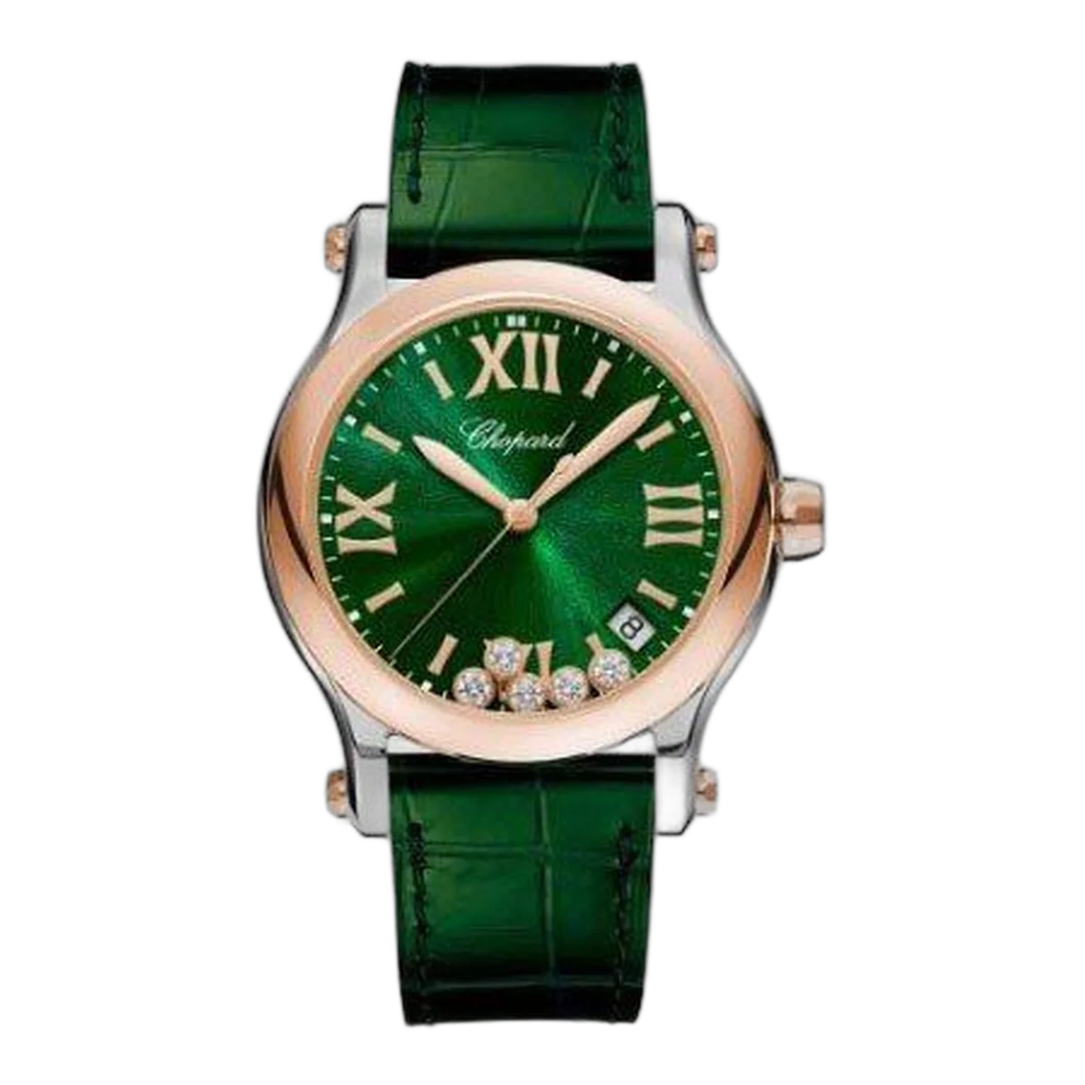 Chopard Happy Sport 36Mm Stainless Steel &Amp; 18Kt Rose Gold Ladies Watch