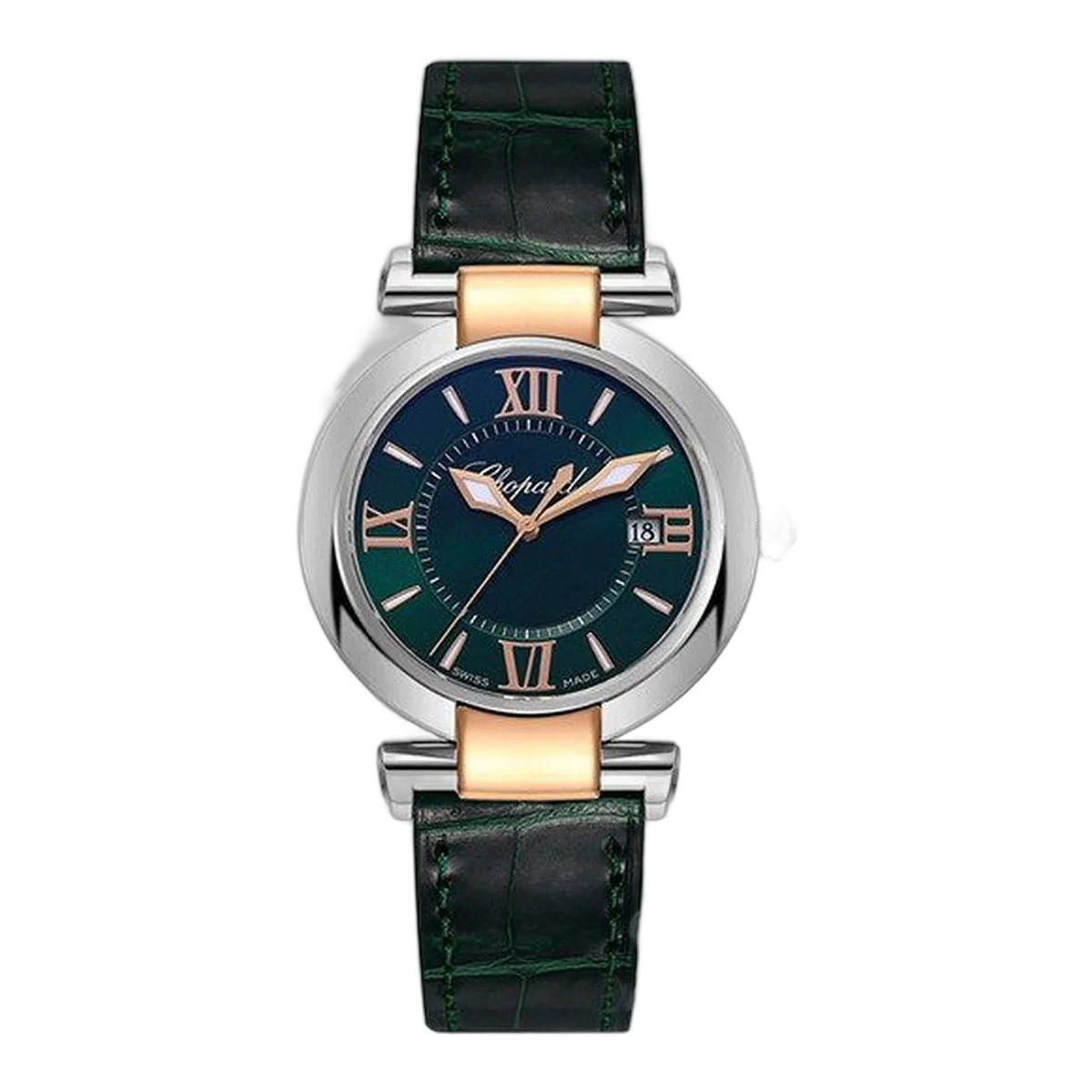 Chopard Imperiale 388532-6006 Quartz Steel & RG 36mm Green Dial Ladies Watch