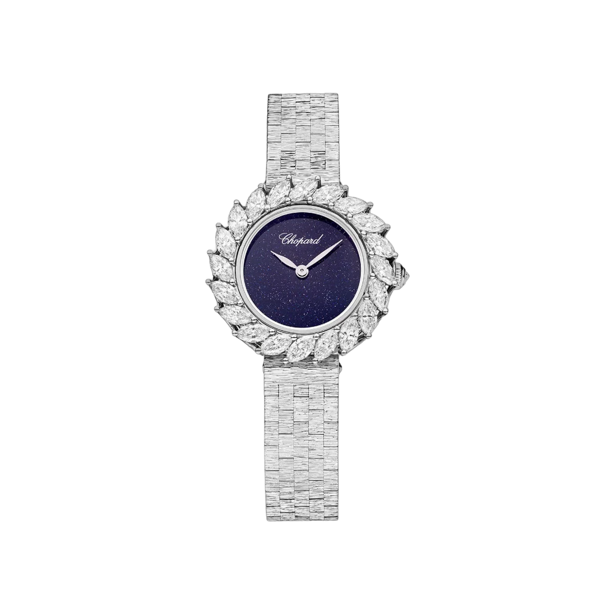 Chopard L'Heure du Diamant 10A175-1303 White Gold Diamond-set Bezel 28mm Blue Aventurina Dial Ladies Watch