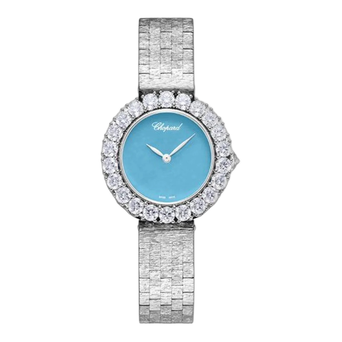Chopard L'Heure Du Diamant 30Mm White Gold Diamond Turquoise Dial Ref. 10A378-1004