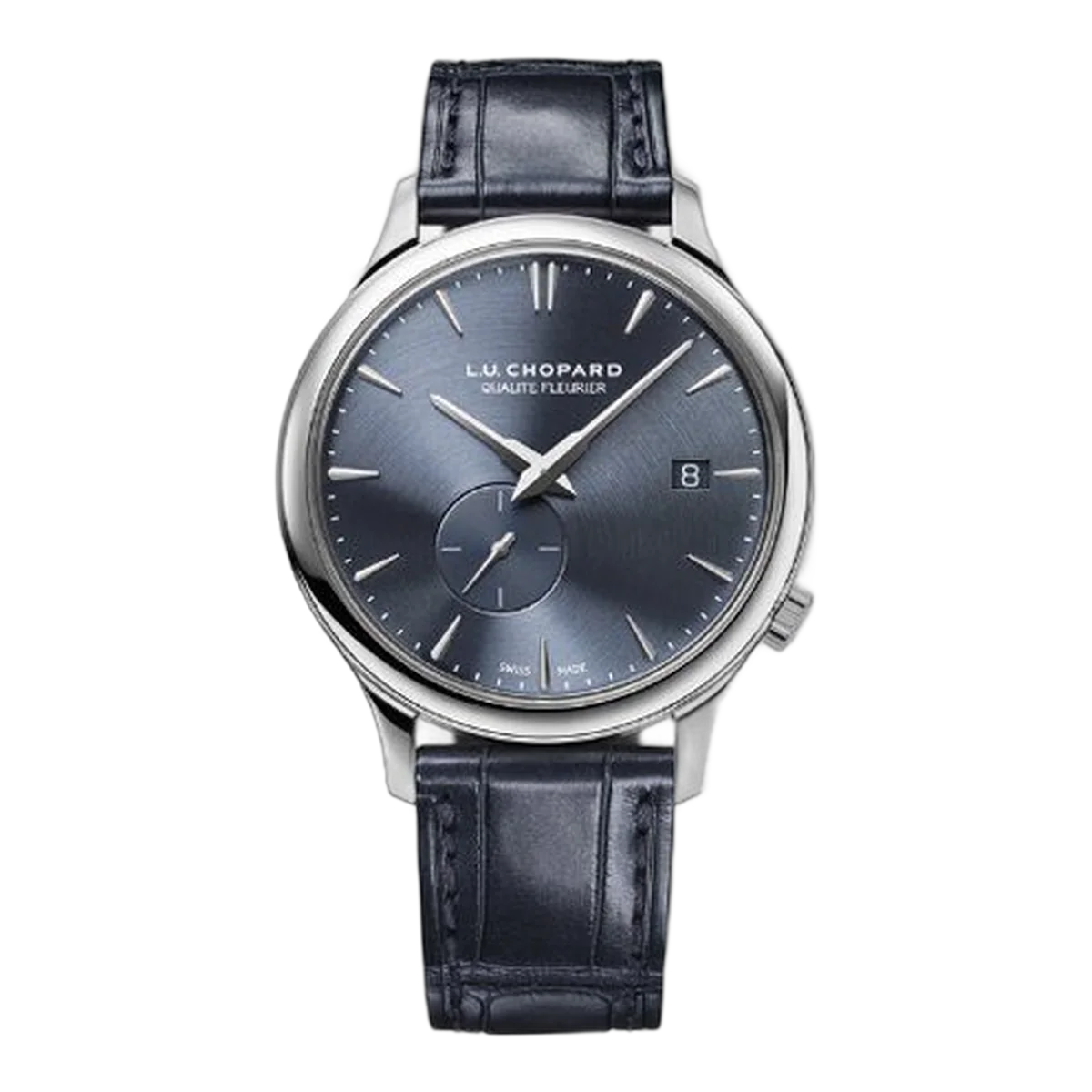 Chopard L.U.C Xps Twist Qf 18K White Gold Galvanic Blue Gray Dial Gray Strap Ref. 161945-1001