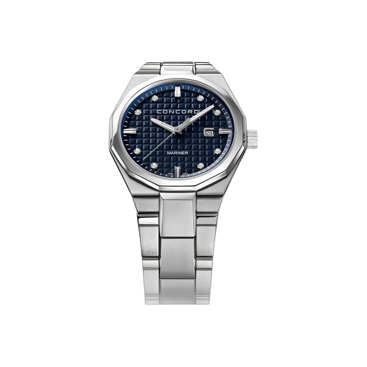 Concord Mariner 0320423 Quartz Steel Blue Square Pattern Dial 30mm Ladies Watch