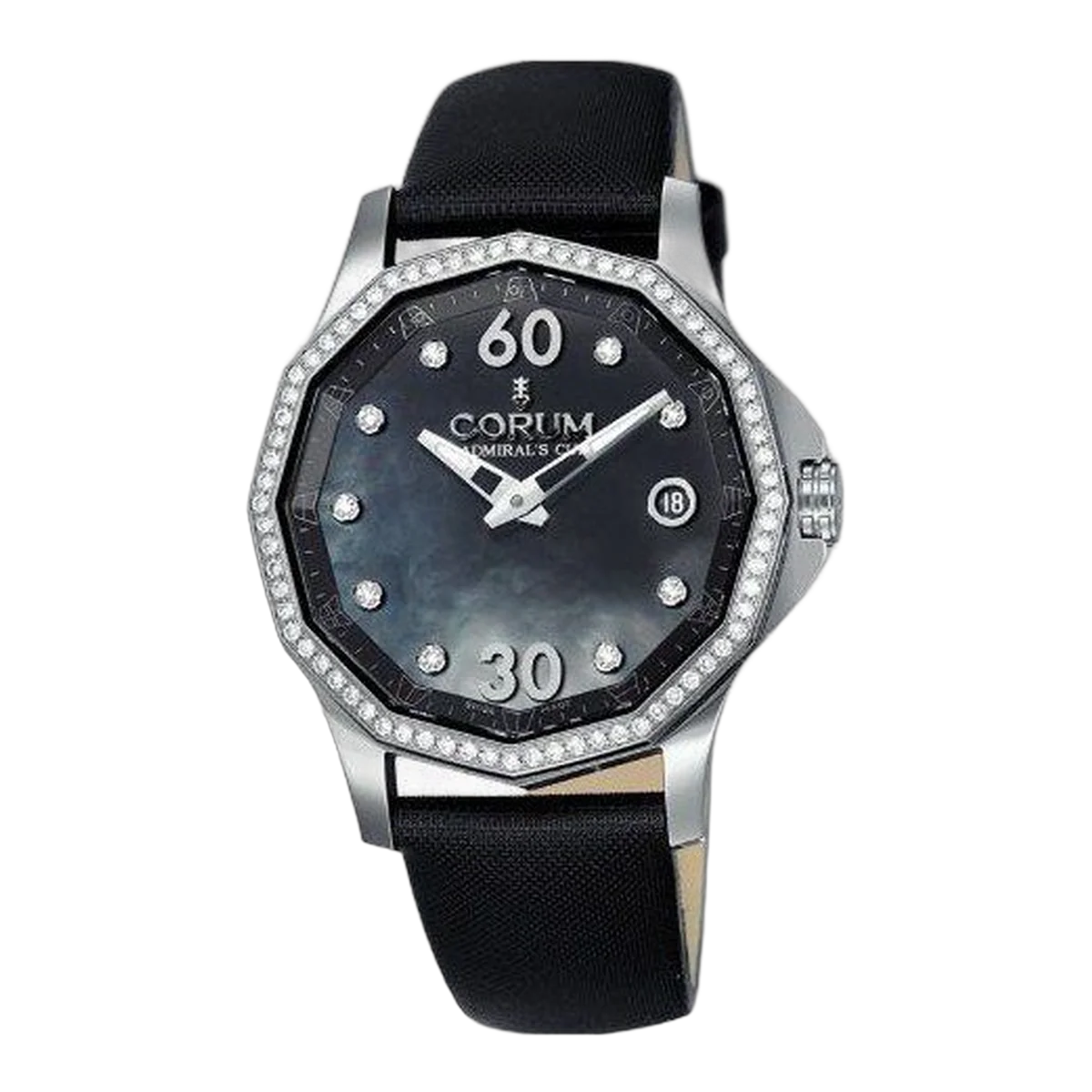 Corum Admiral'S Cup Legend Black Mop Dial 38Mm Stainless Steel Ladies Watch