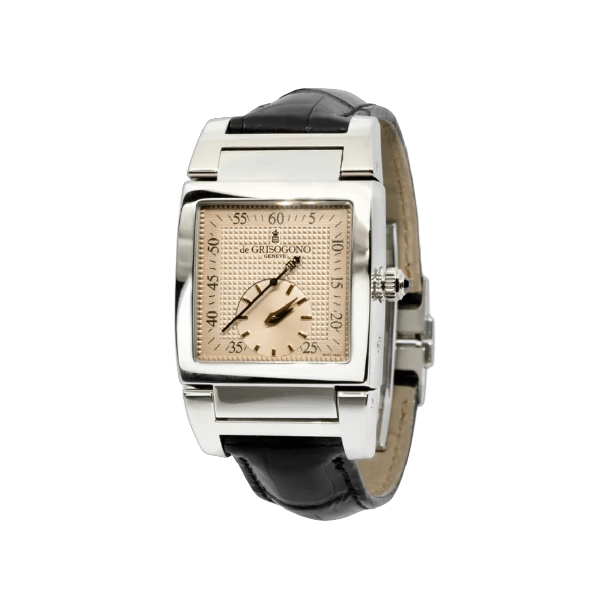 De Grisogono Instrumento UNO GS N02 Grande Seconde Steel On Strap Salmon Dial