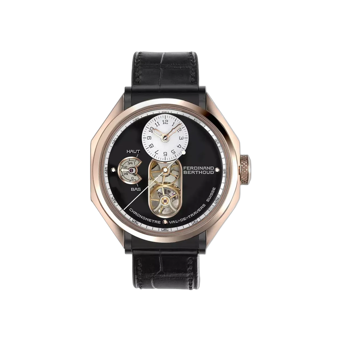 Ferdinand Berthoud Chronomètre FB 1.2 Tourbillon Rose Gold 44mm Black Dial Men's Watch